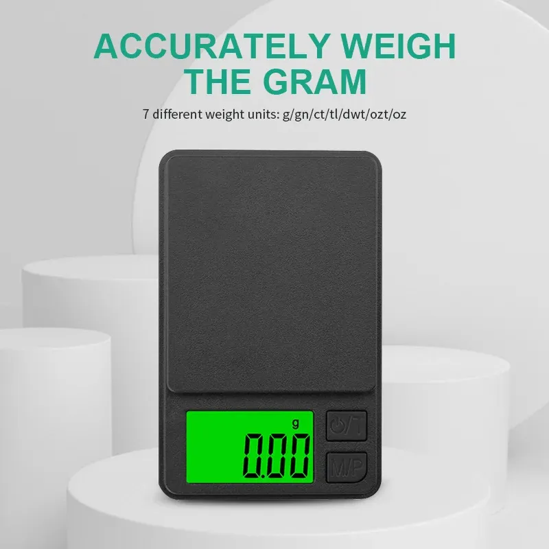 Mini balance numérique de poche LCD, précision 0,01 g, capacité 100/200/300/500 g, 1000 g à 0,1 g, pour bijoux, aliments, onces et grains, coloris noir 2