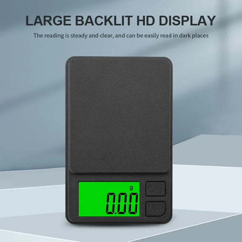 Mini balance numérique de poche LCD, précision 0,01 g, capacité 100/200/300/500 g, 1000 g à 0,1 g, pour bijoux, aliments, onces et grains, coloris noir 4