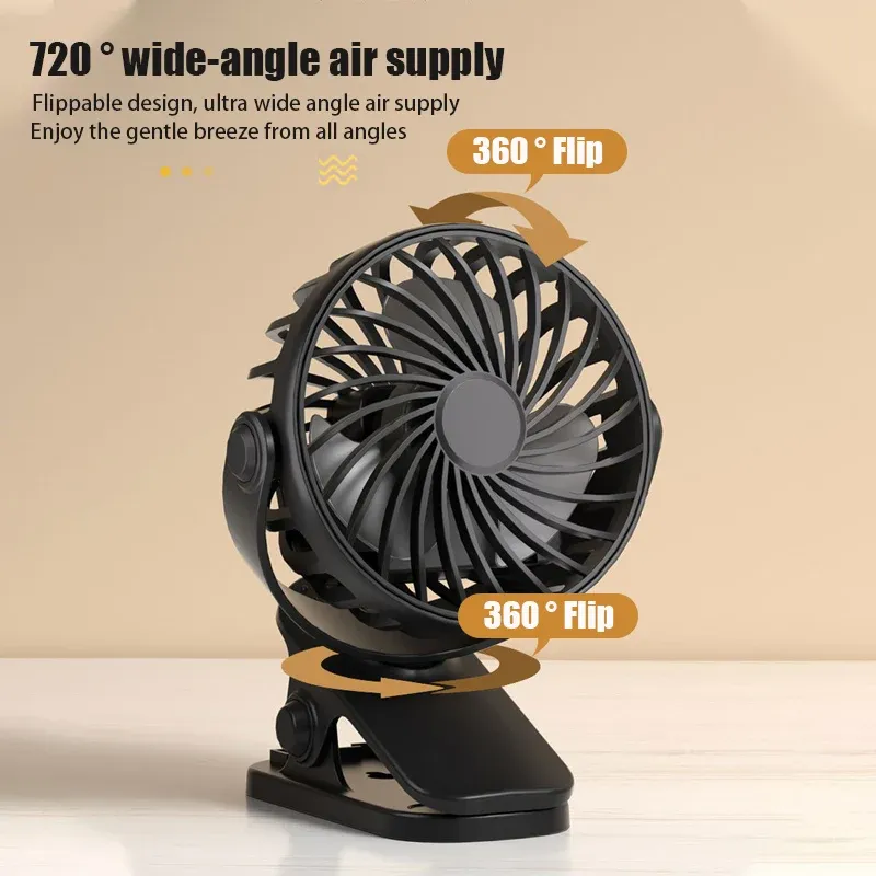 Ventilateur électrique portable rechargeable à rotation 720°