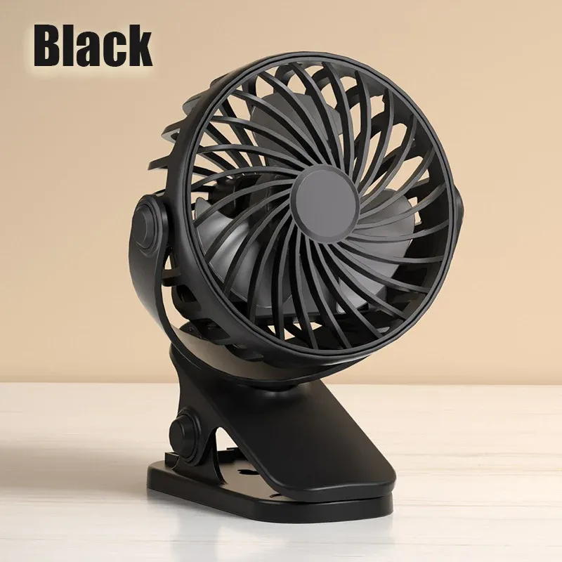 Ventilateur portable rechargeable à pince, rotation 720°, avec veilleuse LED pour le camping 7