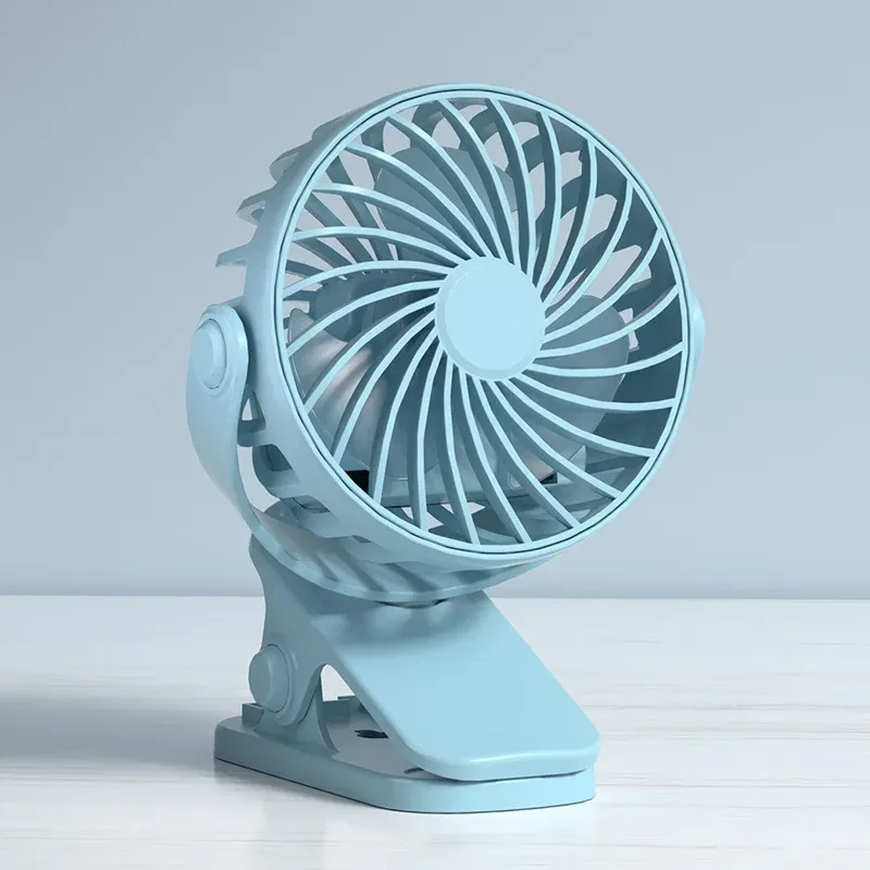 Ventilateur portable rechargeable à pince, rotation 720°, avec veilleuse LED pour le camping 8