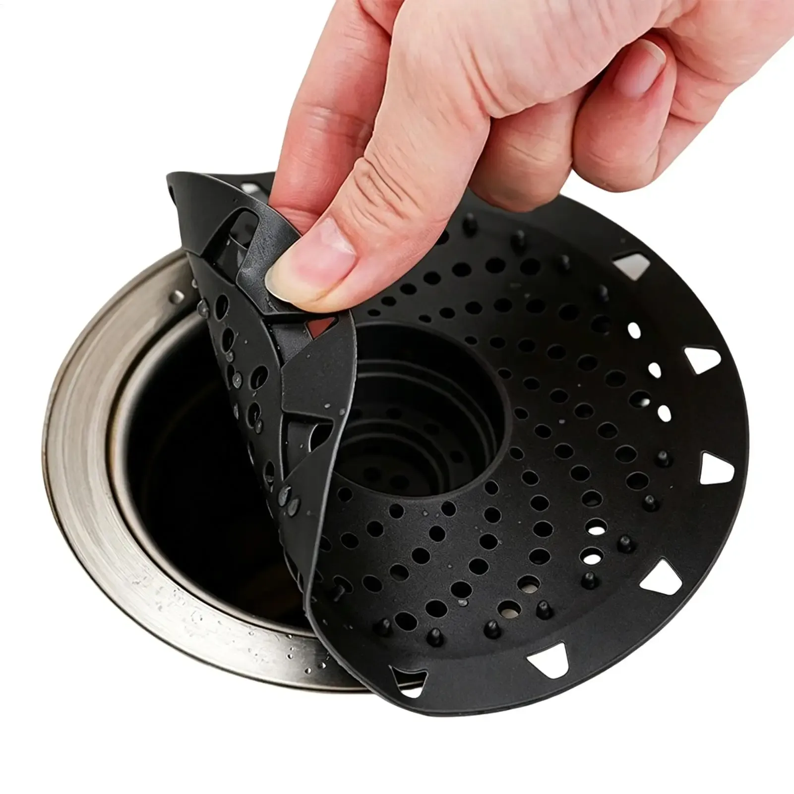 Filtre de vidange anti-cheveux pour salle de bain et cuisine, avec couvercle de drain désodorisant 4