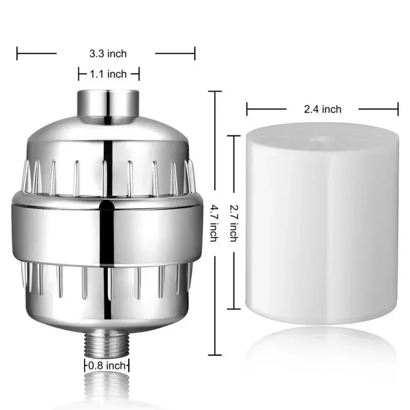 Pommeau de douche filtrant haute performance à 15 ou 20 étapes, avec cartouches remplaçables pour eau dure, élimine le chlore et le fluorure 5