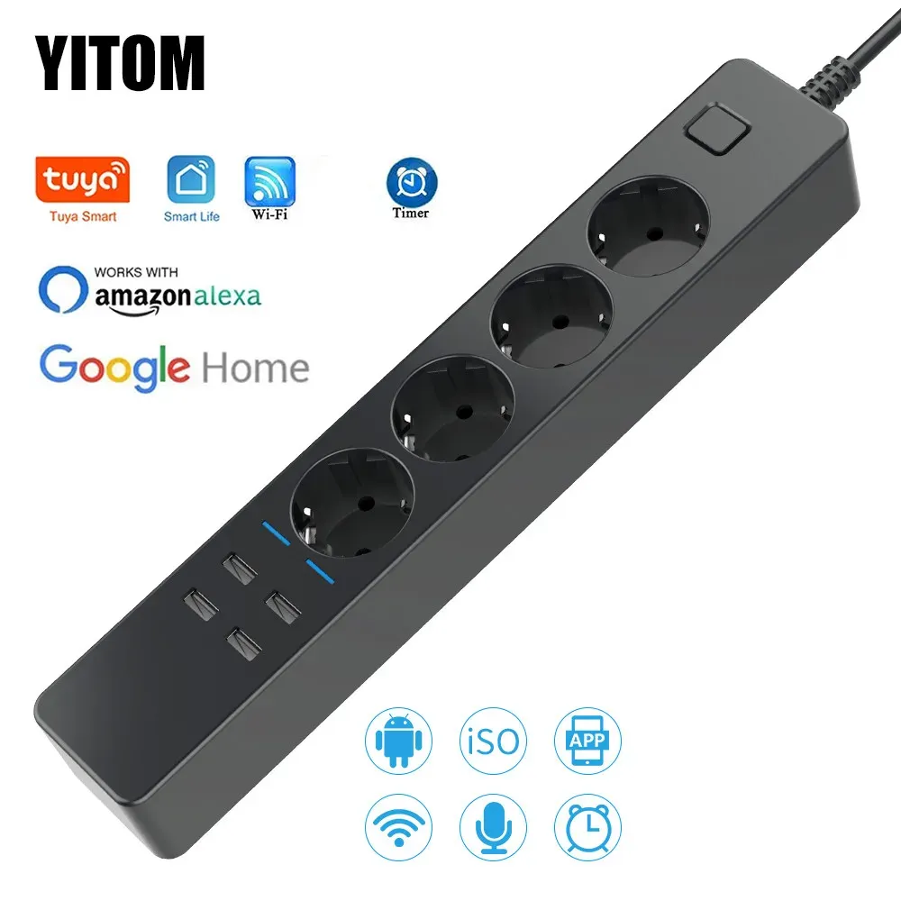 Multiprise connectée Wi-Fi 4 prises UE et 4 ports USB, compatible Alexa, Google Home et Assistant 2