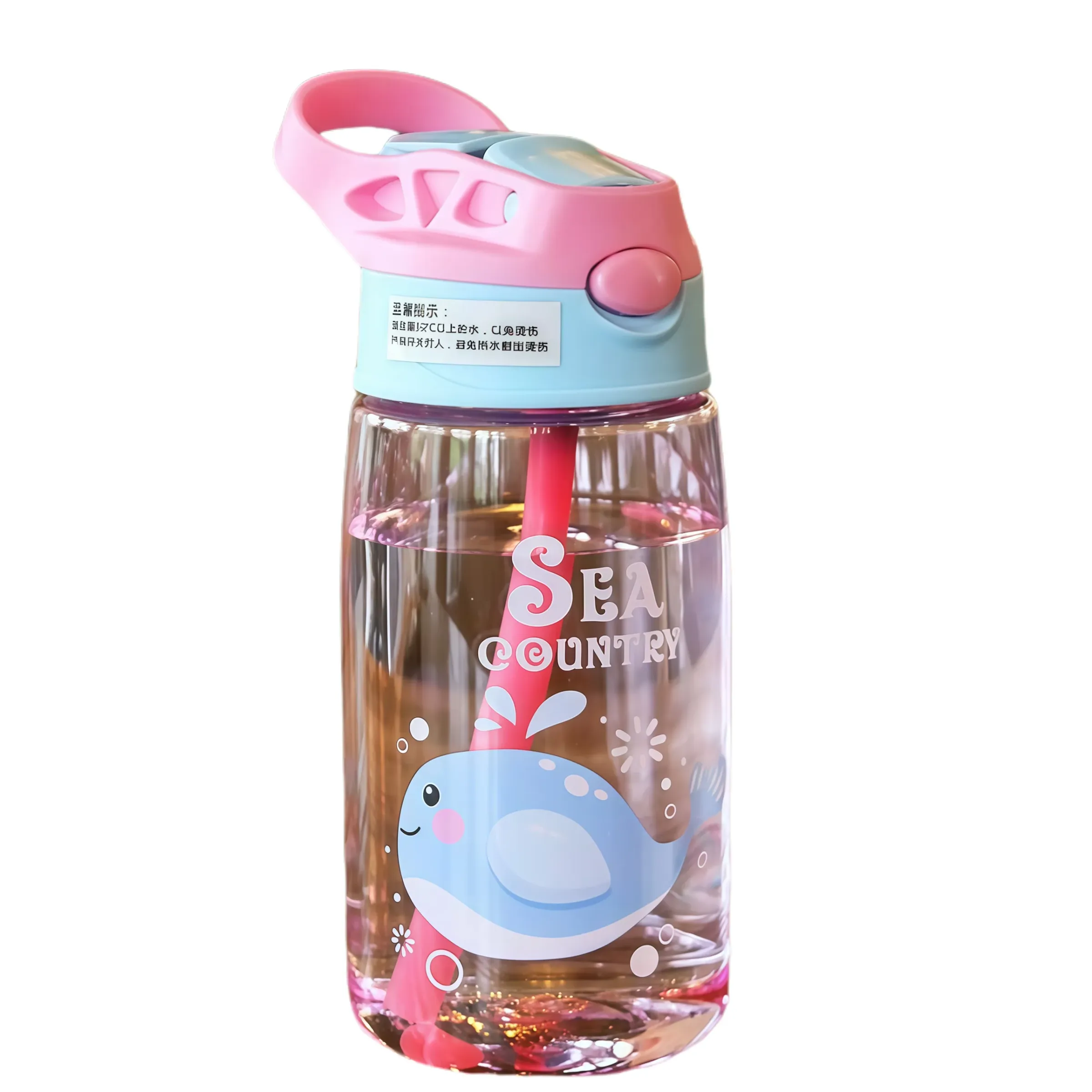 Gourde enfant 480 ml portable à motif dessin animé avec paille, bouteille d'eau étanche pour le sport et le plein air 9