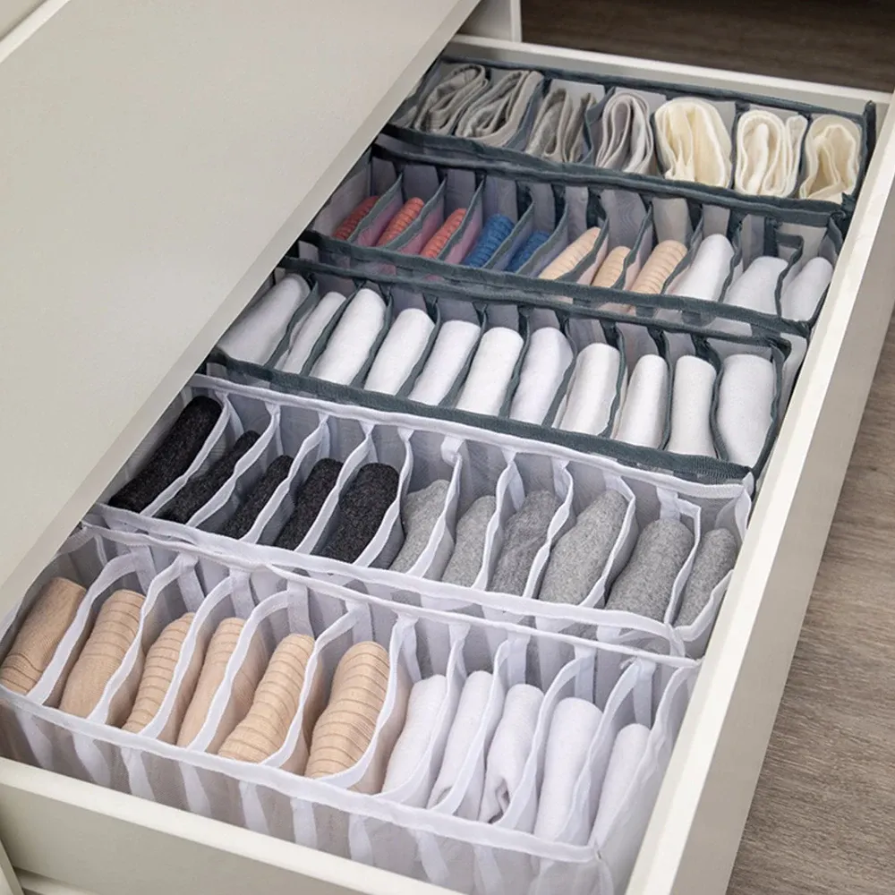 Organisateur de tiroirs à compartiments pour armoire, idéal pour sous-vêtements, soutiens-gorge, chaussettes et culottes