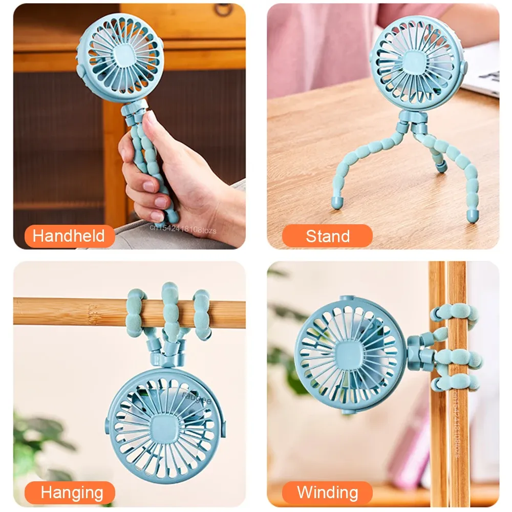 Ventilateur portable à clip, fixation sur poussette