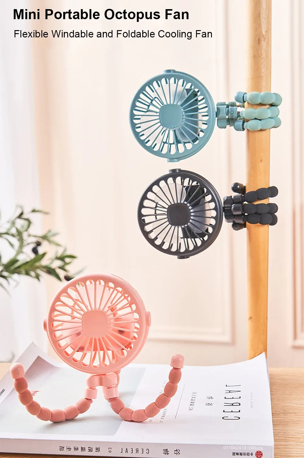 Ventilateur portable à clip, vue d'ensemble