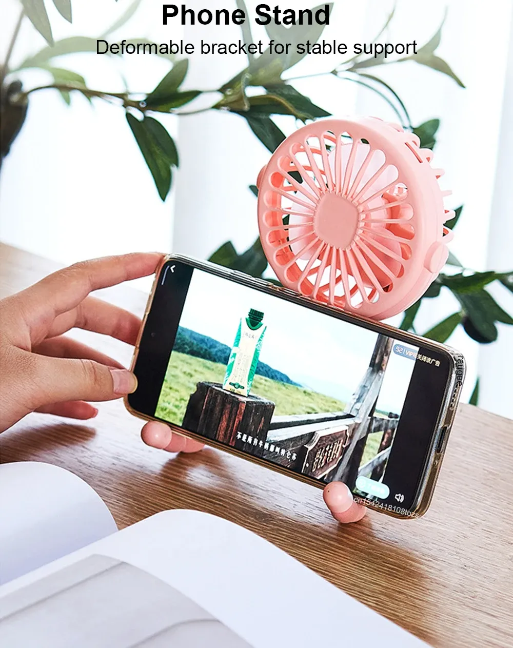 Ventilateur portable à clip, réglage des vitesses