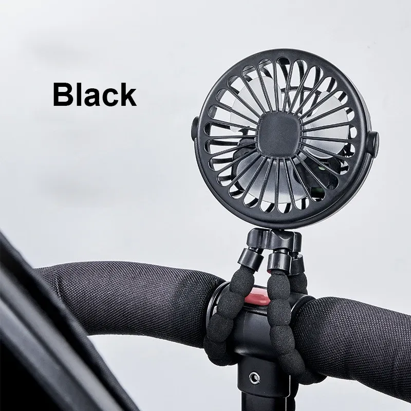 Ventilateur portable à pince rechargeable par USB, rotation à 360°, idéal pour poussette et extérieur 8