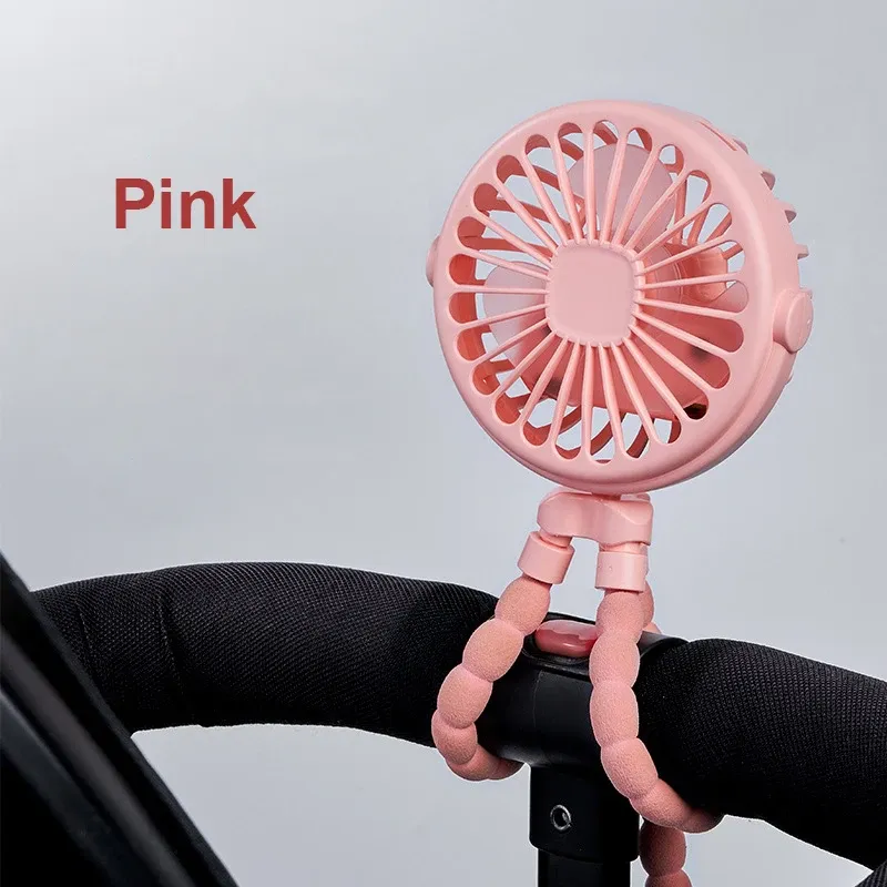 Ventilateur portable à pince rechargeable par USB, rotation à 360°, idéal pour poussette et extérieur 7