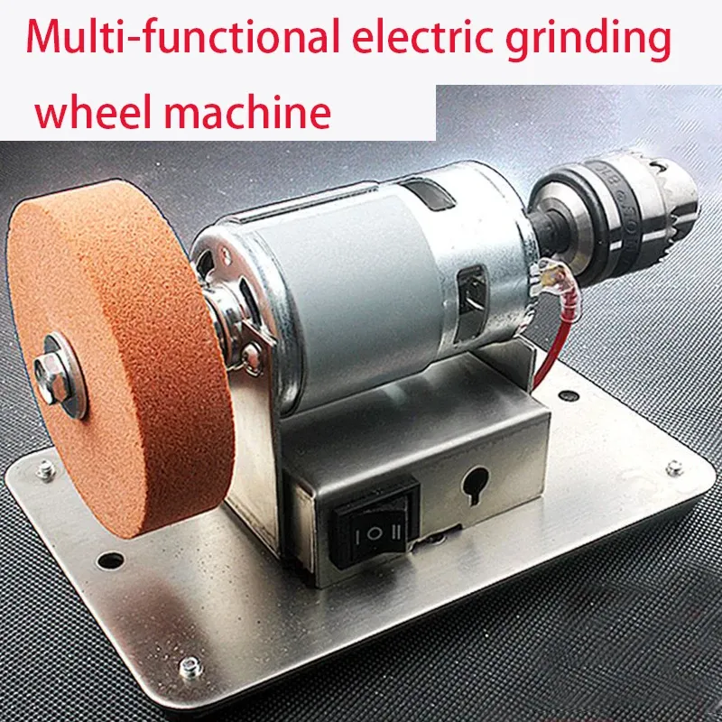 Meuleuse de table double 100 W pour travaux fins, machine à polir électrique avec moteur à micrograin pour meulage et polissage d'artefacts en pierre 2