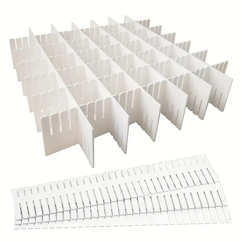 Lot de 12/16/20 séparateurs de tiroir réglables en plastique pour rangement de placard, sous-vêtements et chaussettes 7