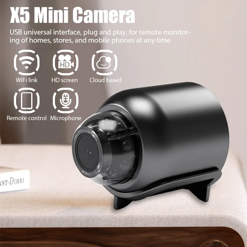 Mini caméra 1080P, vision nocturne claire, légère et portable, détection de mouvement, caméra de surveillance sans fil 2