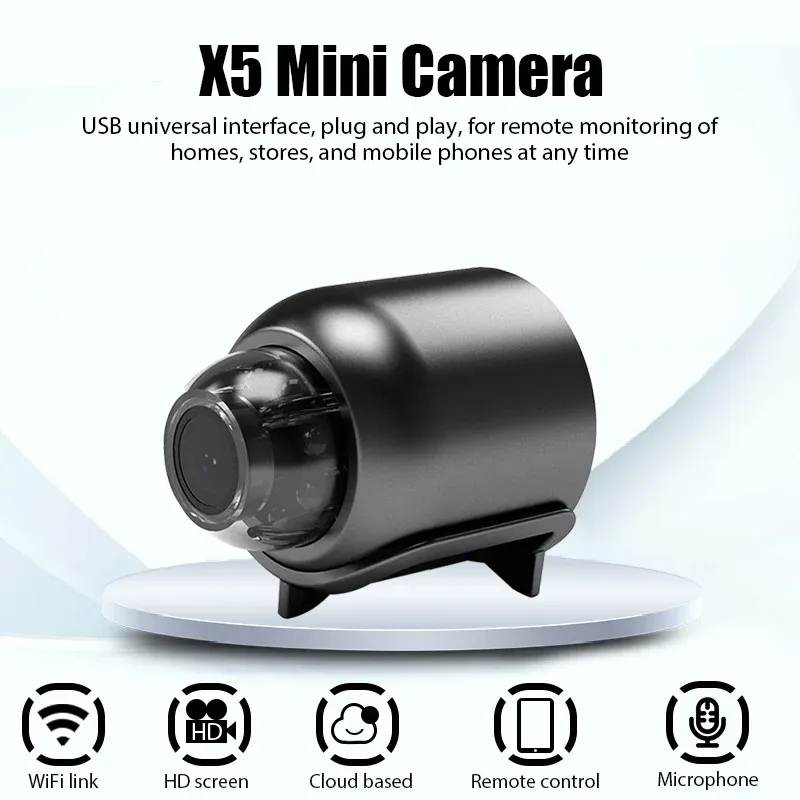 Mini caméra 1080P, vision nocturne claire, légère et portable, détection de mouvement, caméra de surveillance sans fil 3