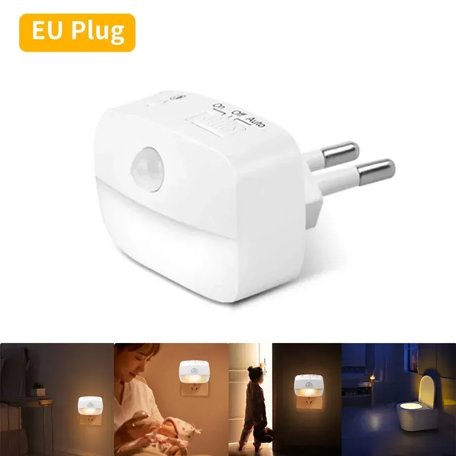 Veilleuse LED à détecteur de mouvement PIR, 3 températures de couleur, branchement sur prise secteur, pour chambre, WC, couloir et escalier