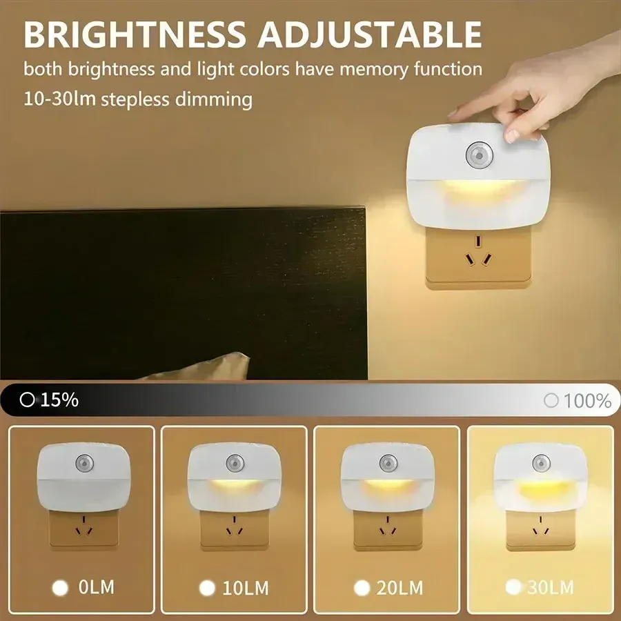 Veilleuse LED à détecteur de mouvement PIR, 3 températures de couleur, branchement sur prise secteur, pour chambre, WC, couloir et escalier 3