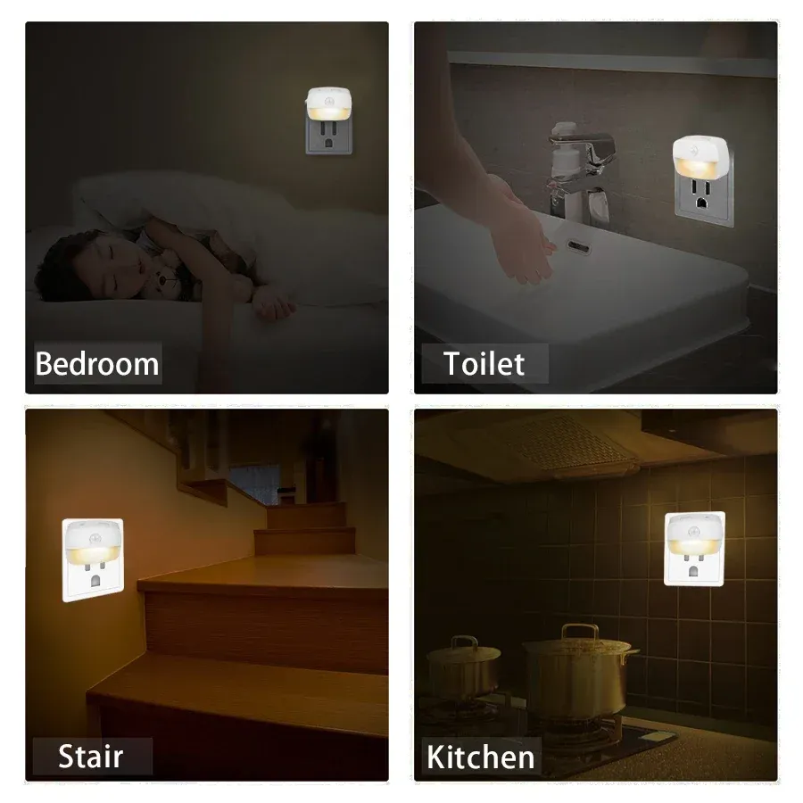 Veilleuse LED à détecteur de mouvement PIR, 3 températures de couleur, branchement sur prise secteur, pour chambre, WC, couloir et escalier 6
