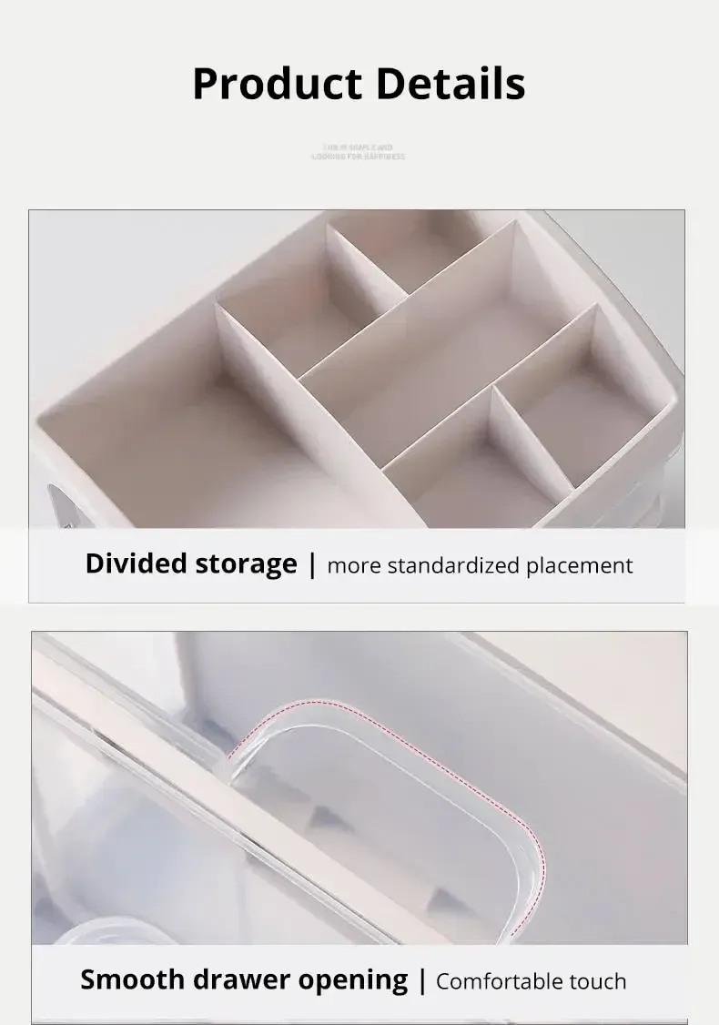 Rangement de maquillage transparent à plusieurs niveaux