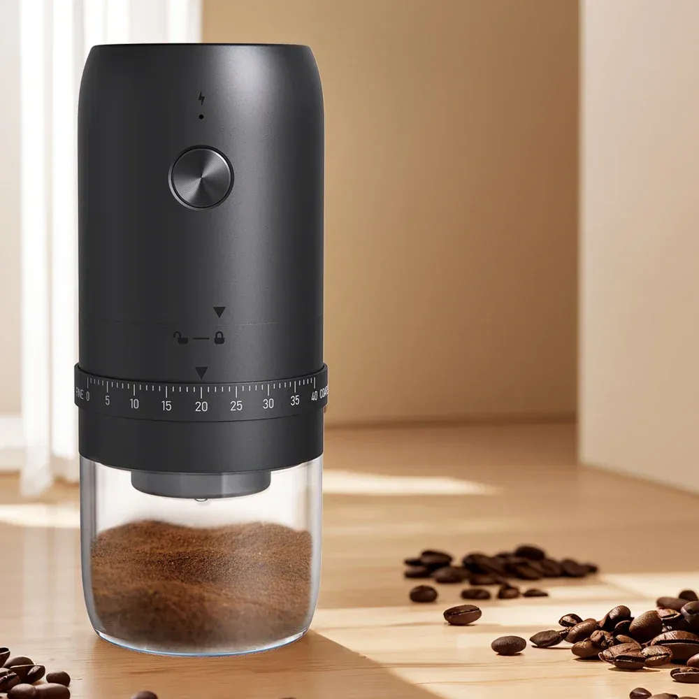 Moulin à café électrique sans fil portable, 40 réglages de mouture, idéal pour espresso et cafetière à piston - Image 1