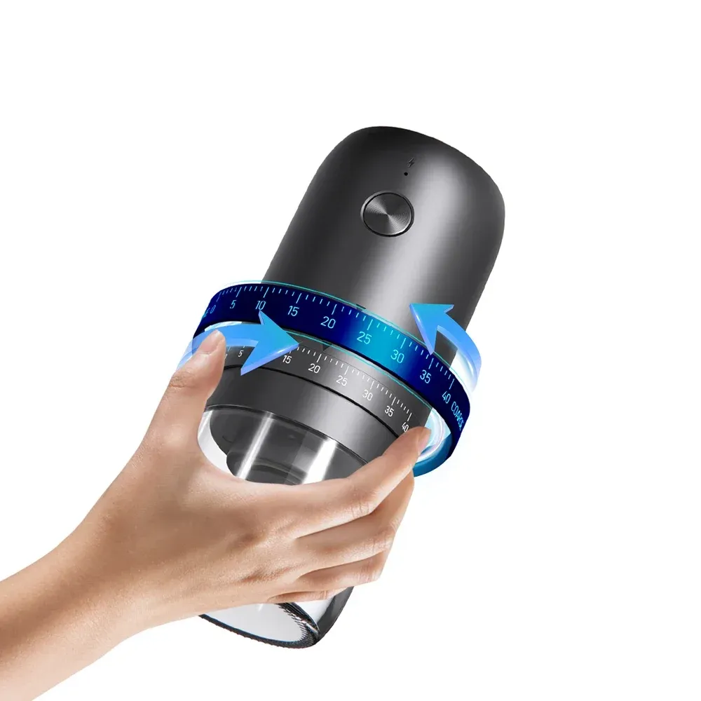Moulin à café électrique sans fil portable, 40 réglages de mouture, idéal pour espresso et cafetière à piston 5