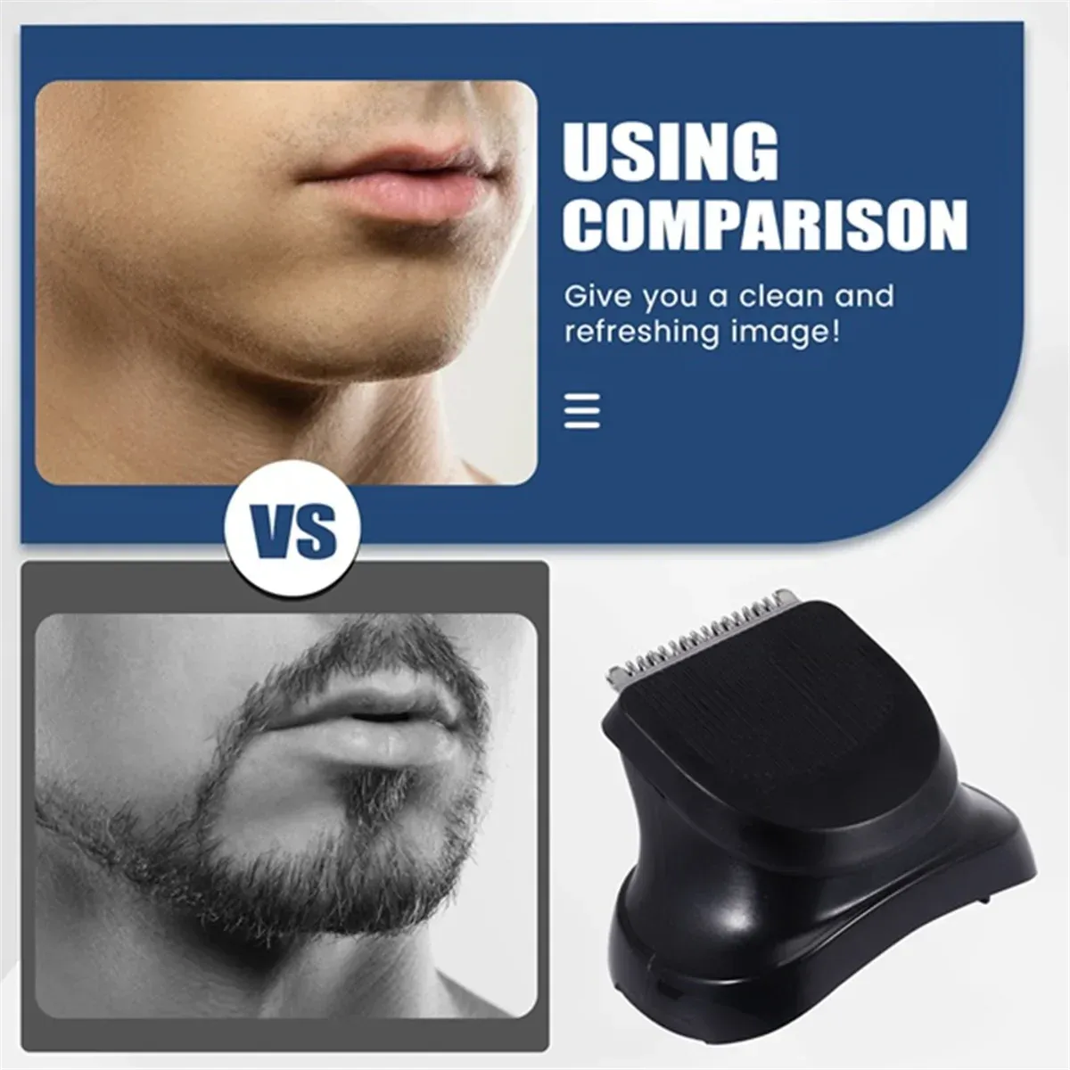 Détail de la tête de tondeuse à barbe