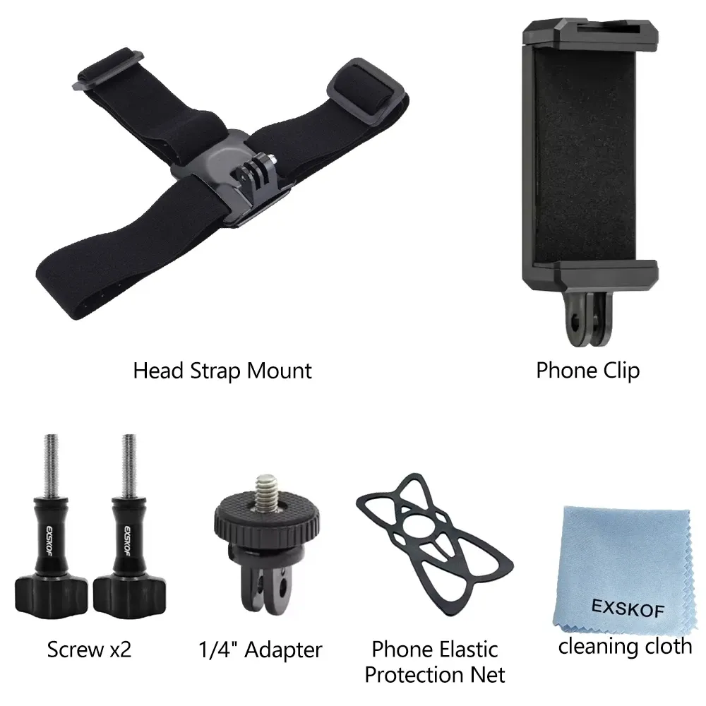 Kit d'accessoires pour caméra d'action : sangle de tête, sangle de poitrine et support réglable compatible GoPro, DJI Osmo et Insta360 12