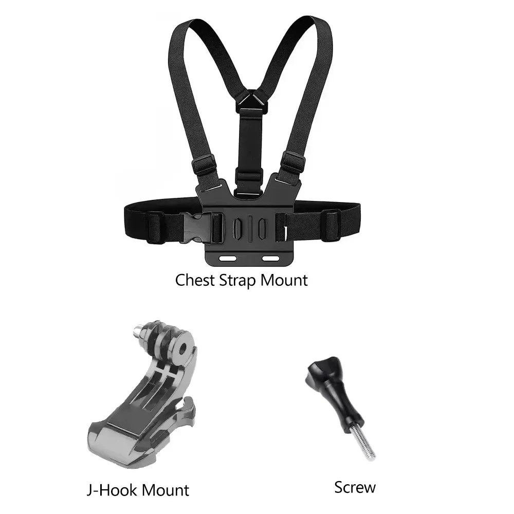 Kit d'accessoires pour caméra d'action : sangle de tête, sangle de poitrine et support réglable compatible GoPro, DJI Osmo et Insta360 10
