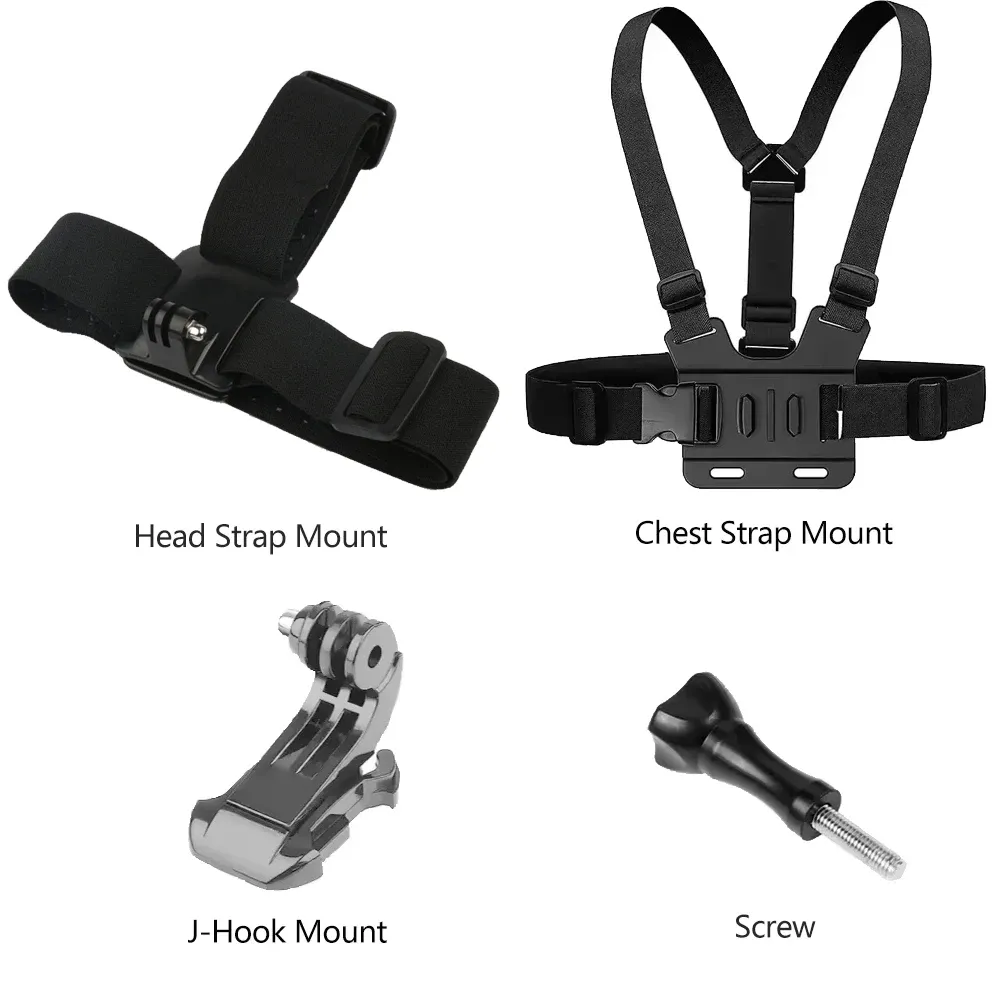 Kit d'accessoires pour caméra d'action : sangle de tête, sangle de poitrine et support réglable compatible GoPro, DJI Osmo et Insta360 19