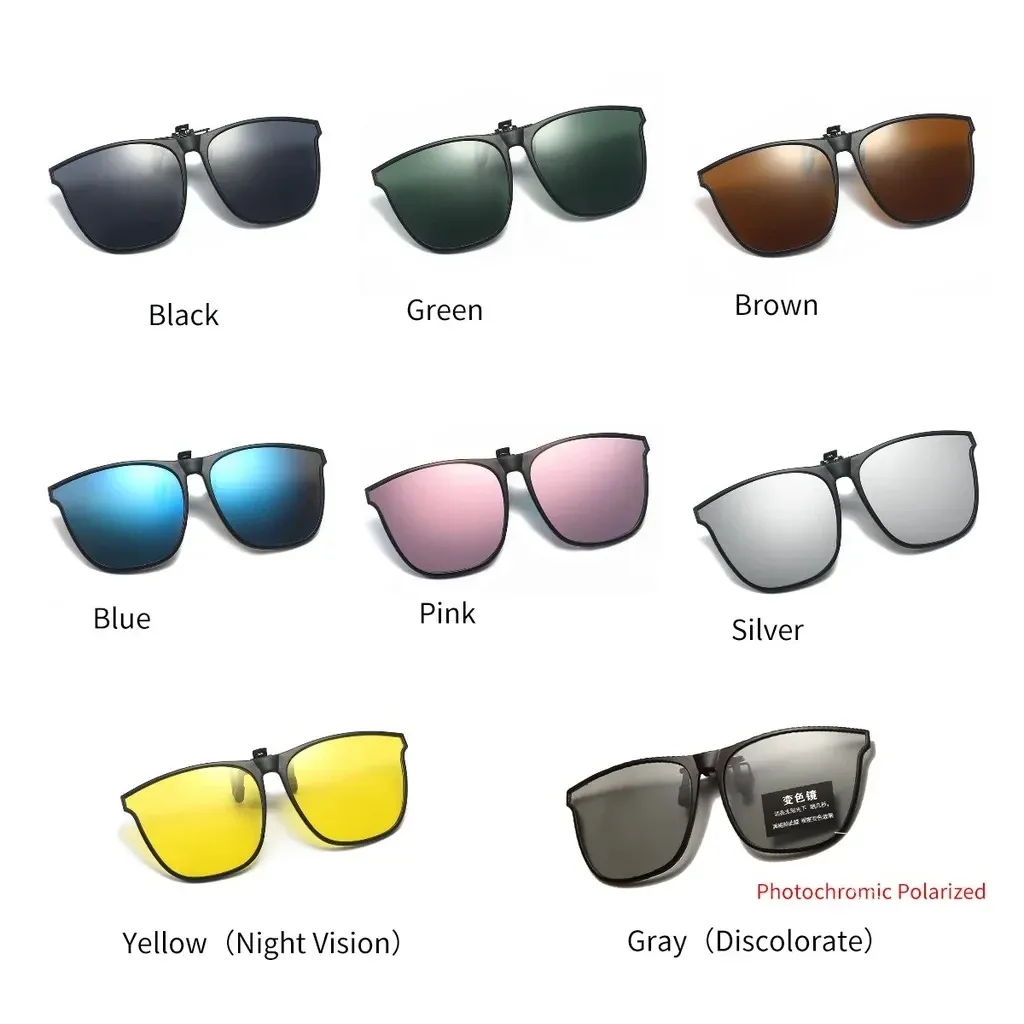 Lunettes de soleil polarisées TR anti-éblouissement à clip, pour la conduite et la vision nocturne 3