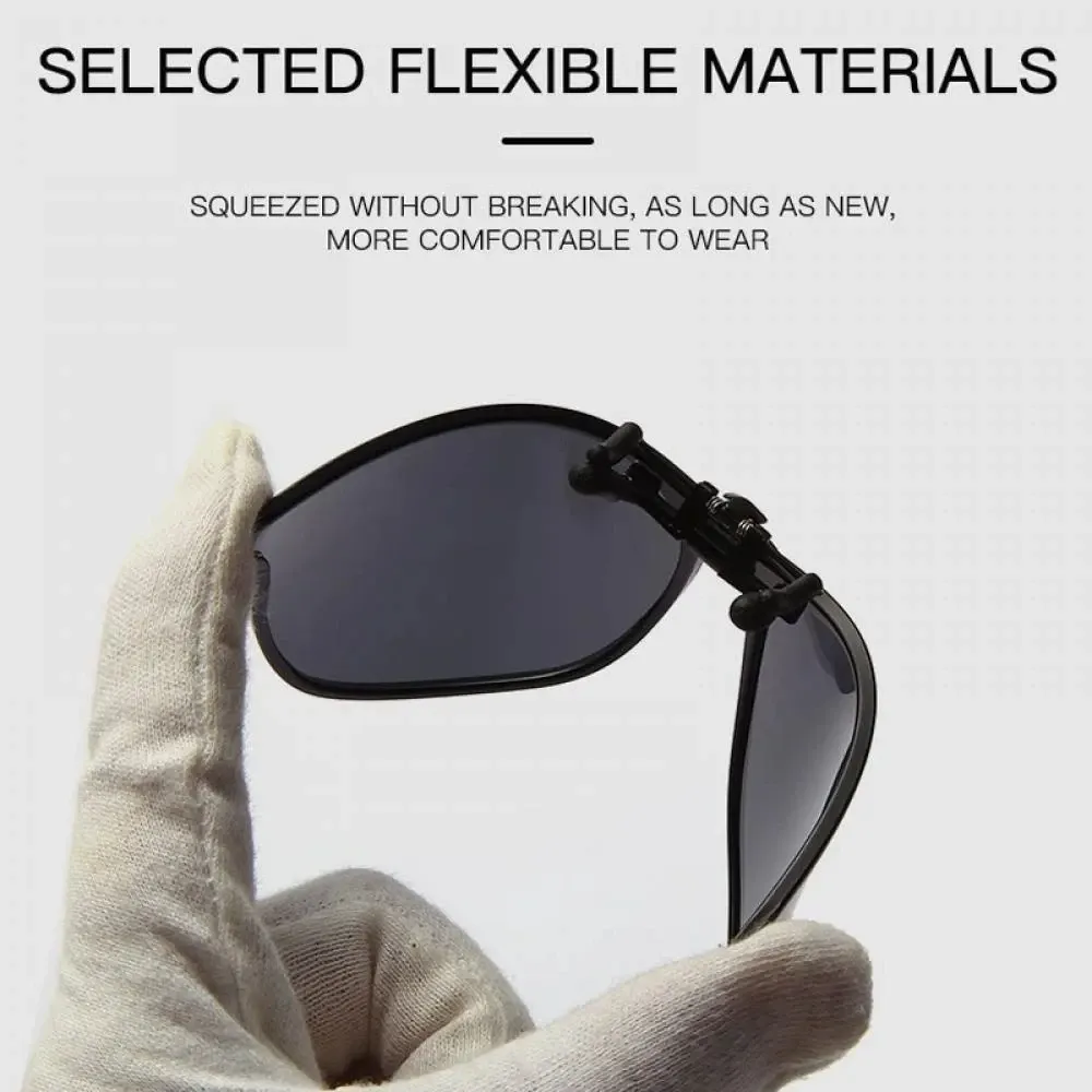 Lunettes de soleil polarisées TR anti-éblouissement à clip, pour la conduite et la vision nocturne 4