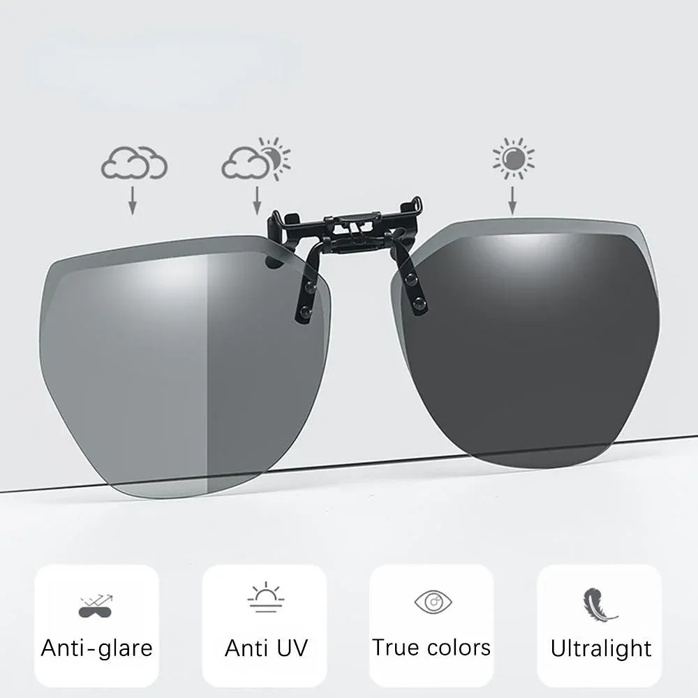 Lunettes de soleil polarisées à clipser, détail du clip