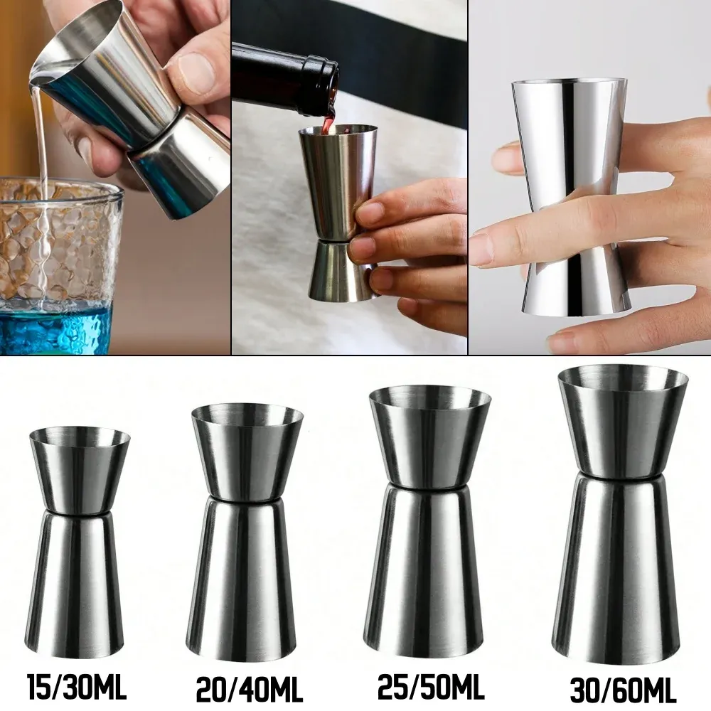 Tasse doseuse en acier inoxydable, shaker à cocktail, jigger double à mesurer, outil de bar pour fête - Image 1