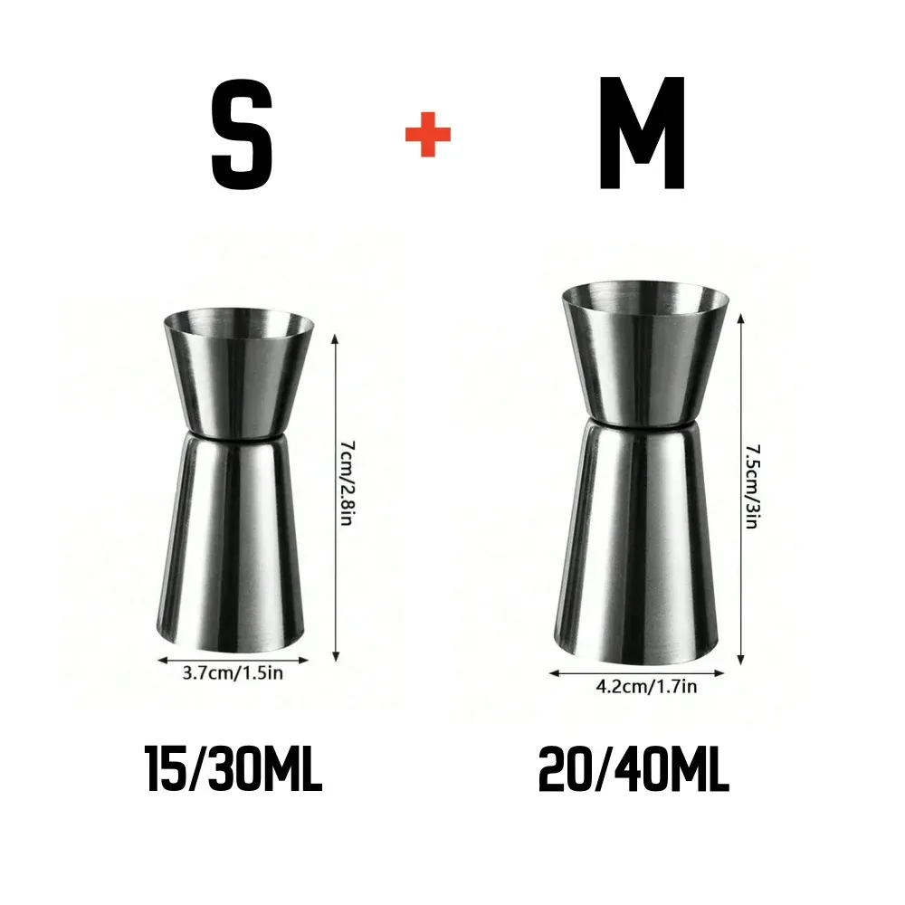 Tasse doseuse en acier inoxydable, shaker à cocktail, jigger double à mesurer, outil de bar pour fête 8