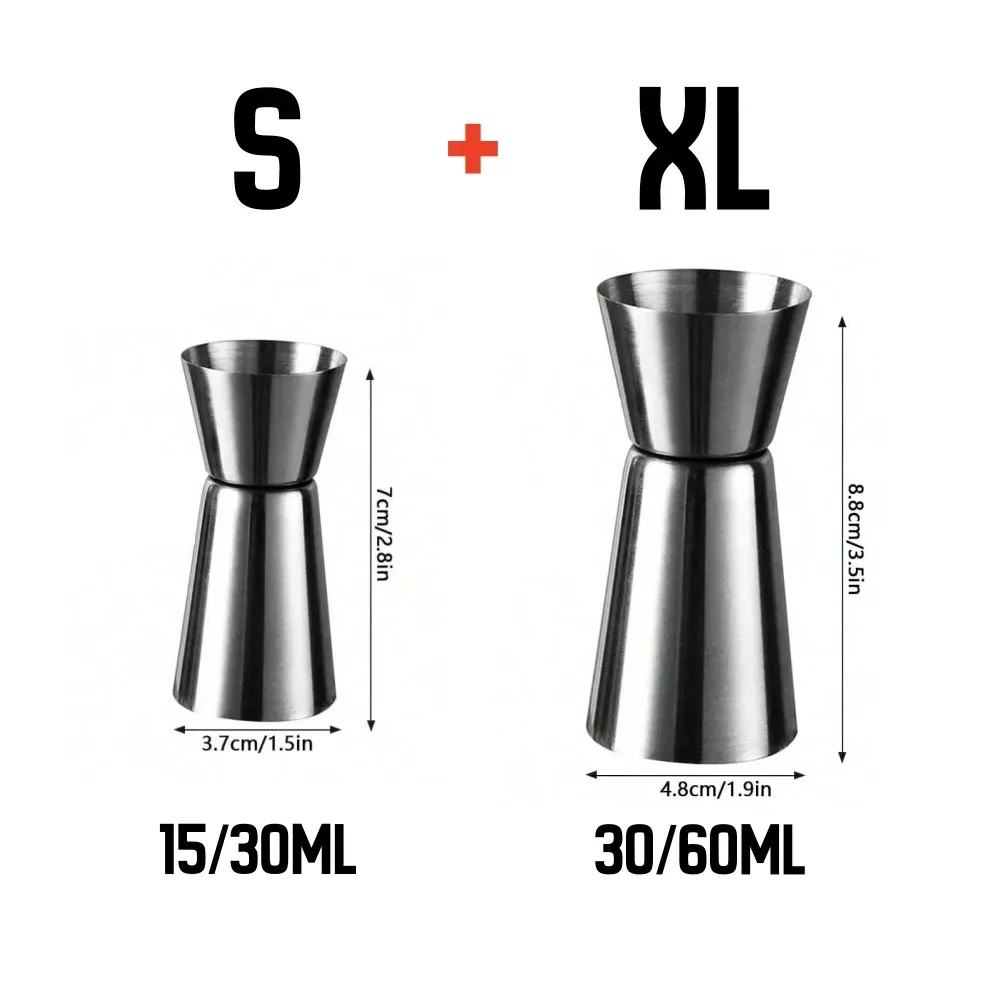 Tasse doseuse en acier inoxydable, shaker à cocktail, jigger double à mesurer, outil de bar pour fête 10