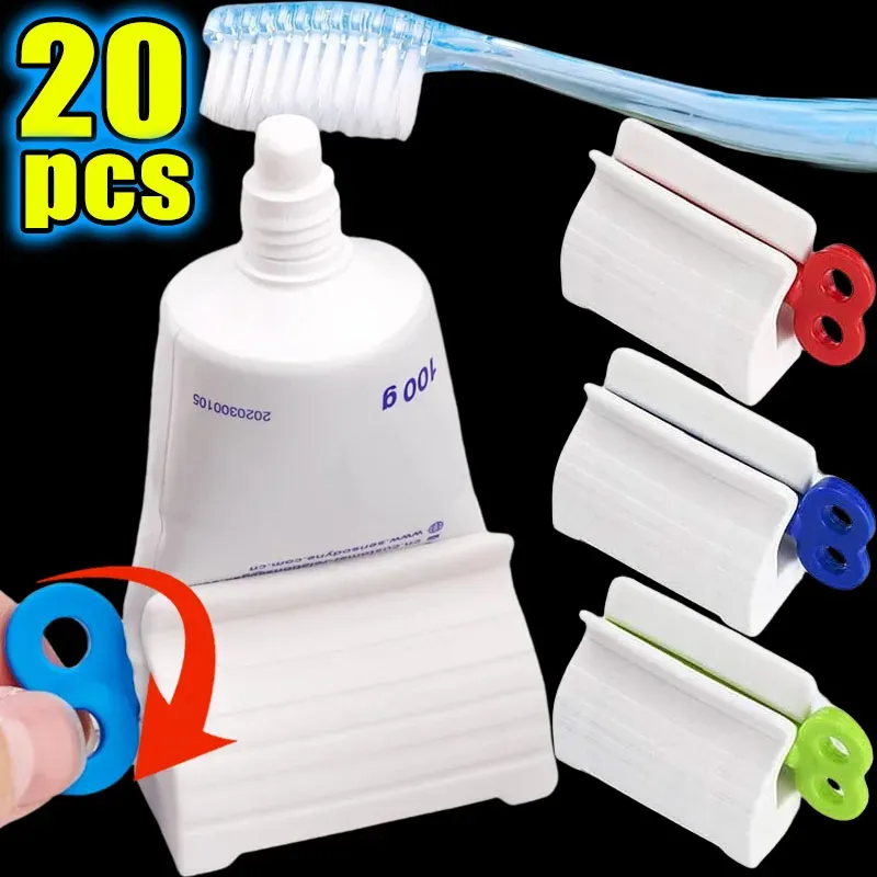 Tube à dentifrice manuel portable avec support de presse-tube pour crème à mains et nettoyant visage - Image 1