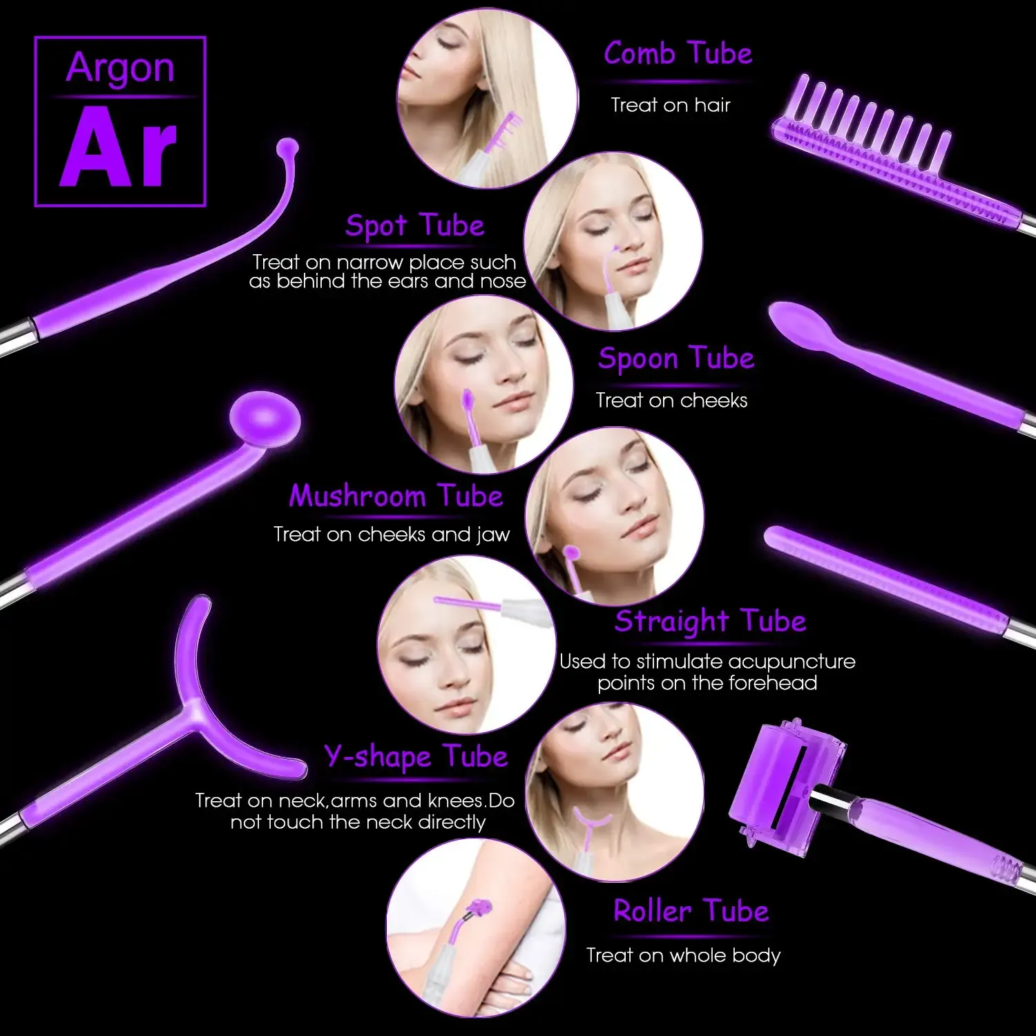Soin du visage avec électrode haute fréquence