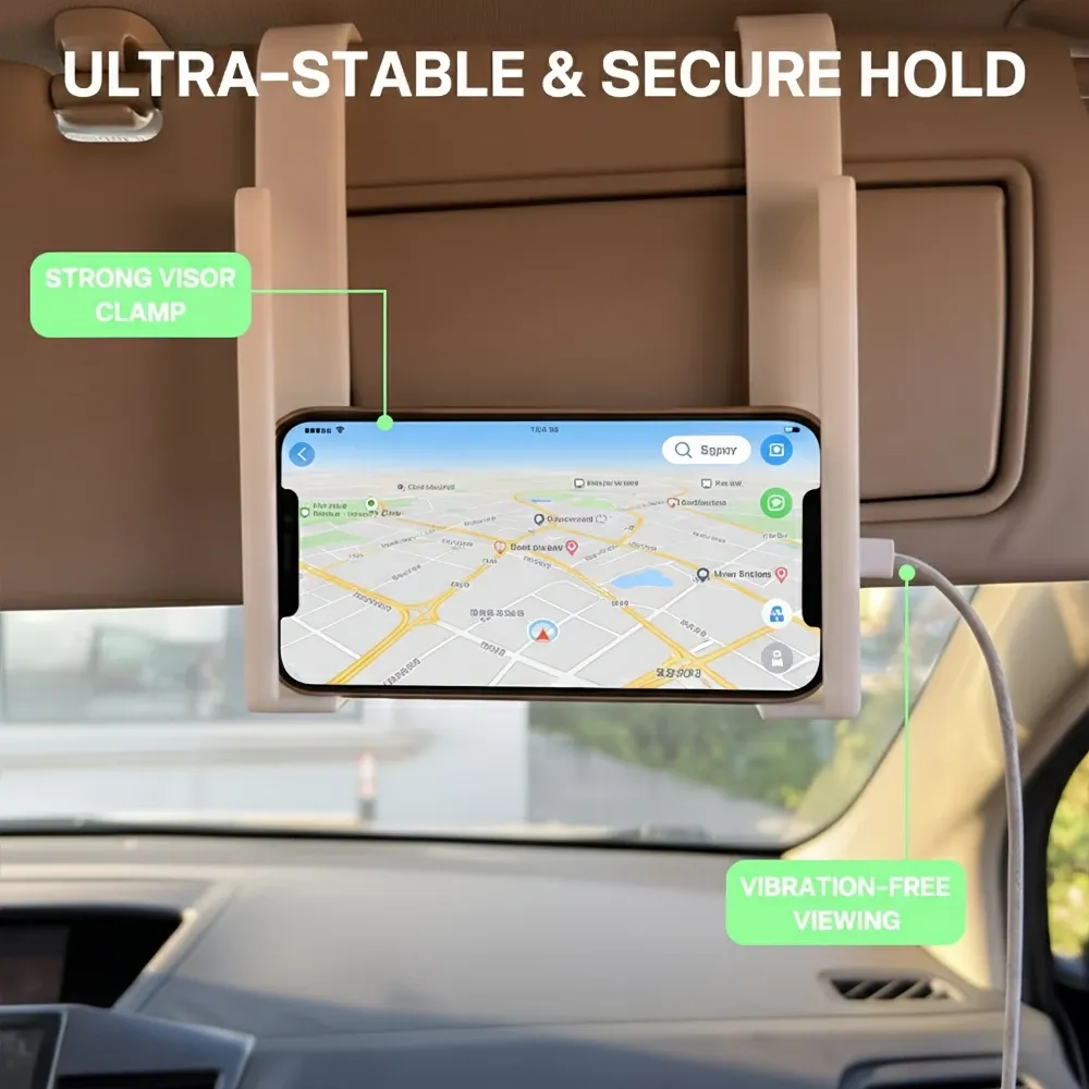 Support universel de tablette pour pare-soleil de voiture, compatible téléphone et GPS, avec clip en plastique pour écran pliable (lot de pièces) 4