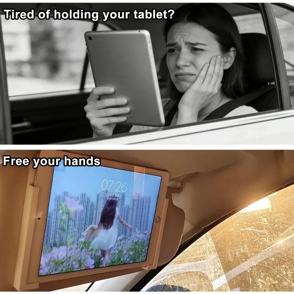 Support universel de tablette pour pare-soleil de voiture, compatible téléphone et GPS, avec clip en plastique pour écran pliable (lot de pièces) 5