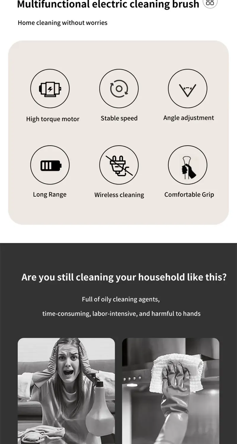 Brosse de nettoyage électrique en situation