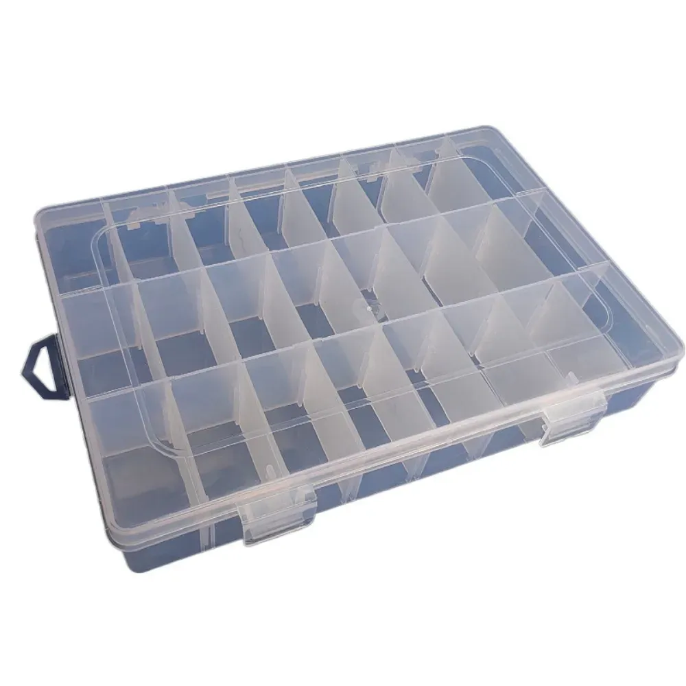 Boîte de rangement portable colorée à 24 compartiments pour bijoux, outils, bagues, composants électroniques, vis, perles – Organisateur en plastique 4