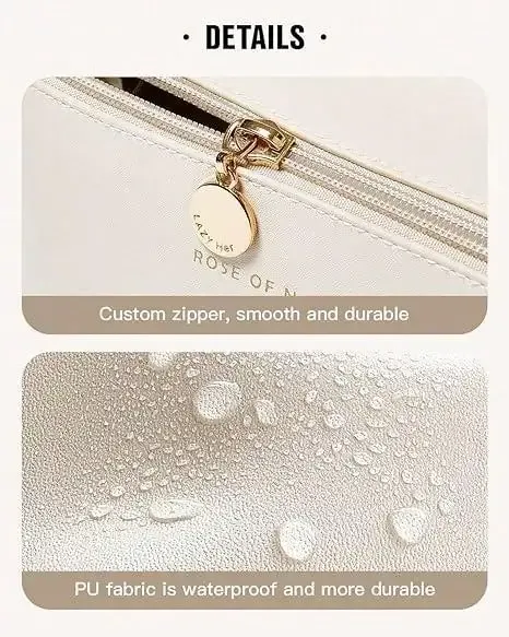 Trousse de voyage en cuir pour femme, détail des finitions