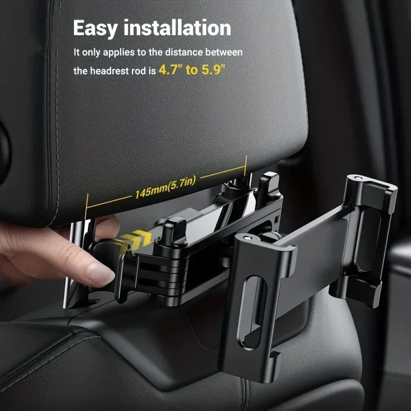Support de tablette pour voiture, support réglable pour appui-tête, compatible avec les smartphones et tablettes de 5 à 12,9 pouces 5