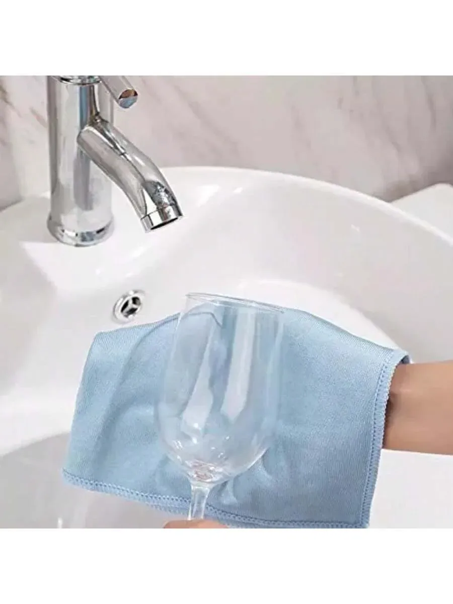 Chiffon de nettoyage en microfibre 25 x 25 cm, sans traces ni peluches, pour vitres, miroirs, verres et pare-brise 5
