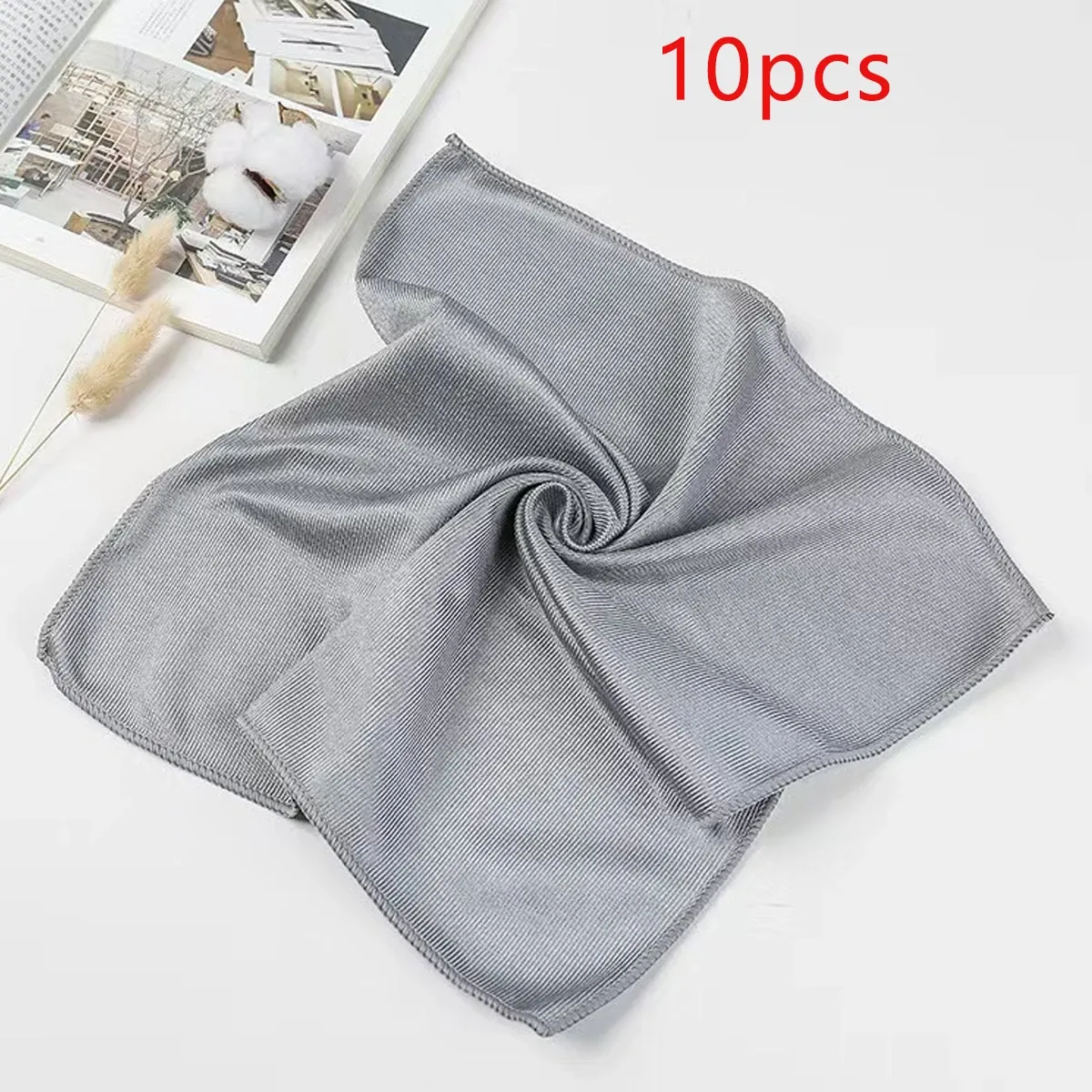 Chiffon de nettoyage en microfibre 25 x 25 cm, sans traces ni peluches, pour vitres, miroirs, verres et pare-brise 8