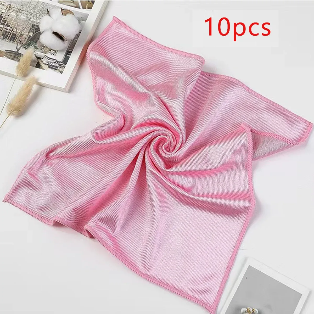Chiffon de nettoyage en microfibre 25 x 25 cm, sans traces ni peluches, pour vitres, miroirs, verres et pare-brise 10