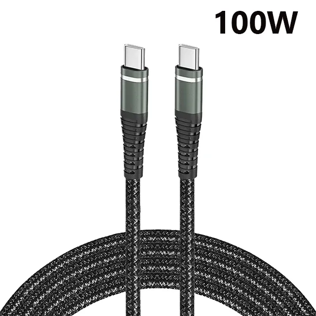 Câble USB-C vers USB-C 100 W à charge rapide pour MacBook, iPad, iPhone 17, Samsung, Xiaomi, Switch – Câble USB-C tressé en nylon 10