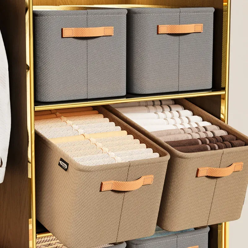 Organisateur de vêtements épais pour armoire : rangement pour pantalons et pulls, tiroirs, boîte de rangement pour jeans 3
