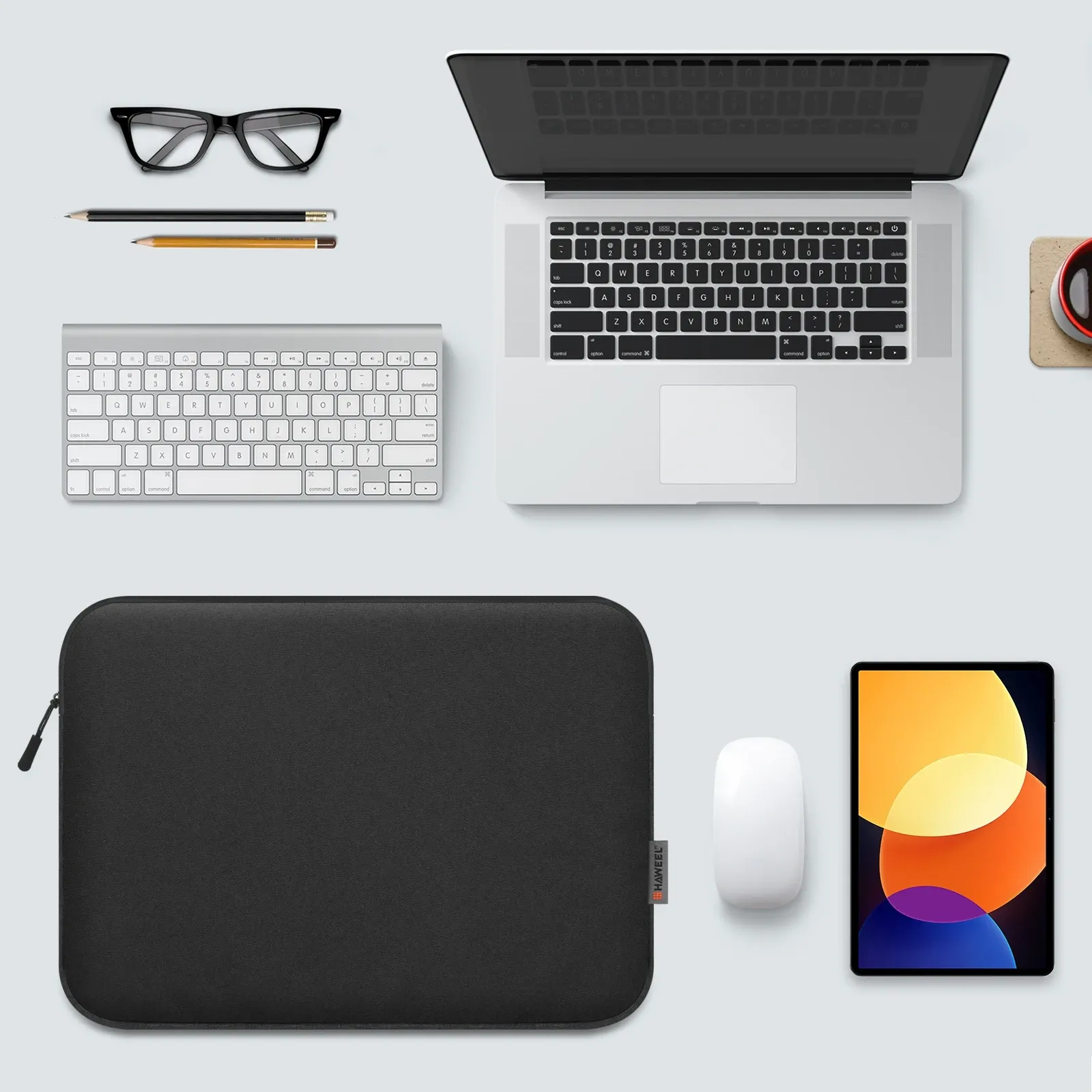 Housse de protection HAWEEL pour ordinateur portable 11, 13, 15 et 16 pouces, pochette de transport à fermeture éclair compatible MacBook Air et Pro 5