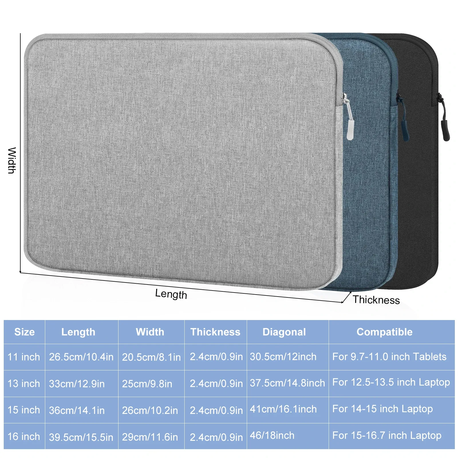 Pochette HAWEEL pour ordinateur portable, détails du design